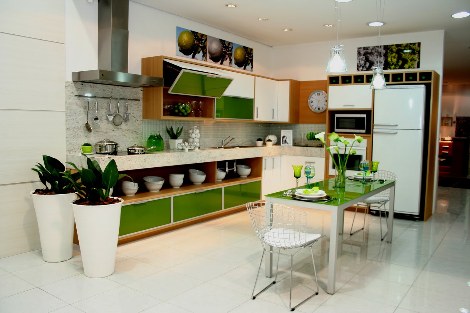 trang trí cây xanh trong bếp