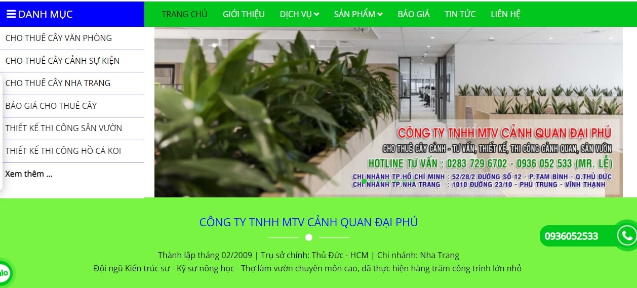 công ty chăm sóc cây cảnh