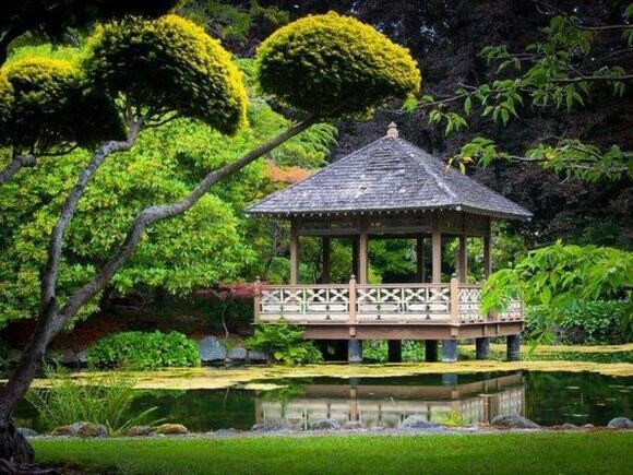 Nhà chòi sân vườn cổng tròn đẹp gỗ ngoài trời | vattrangtri.com