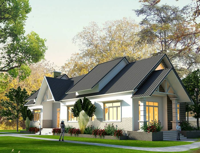 sân vườn đẹp cho nhà cấp 4