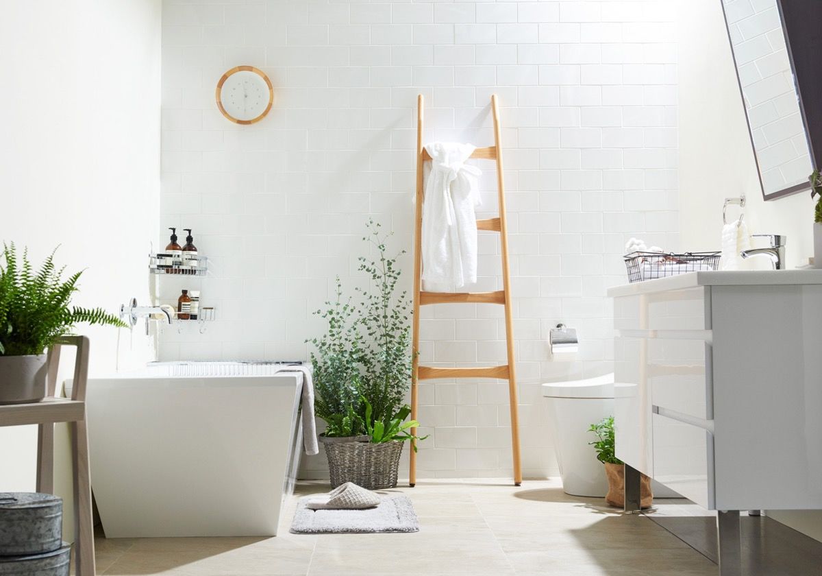 trang trí cây xanh trong nhà tắm