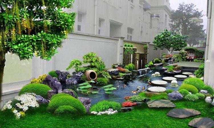 trang trí cây xanh trong vườn